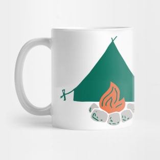 Camping, Green Mug